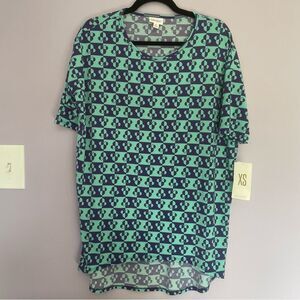 NWT LuLaRoe Disney Minnie Mouse Irma Tunic size XS in Blue Scoop Neck High-Low